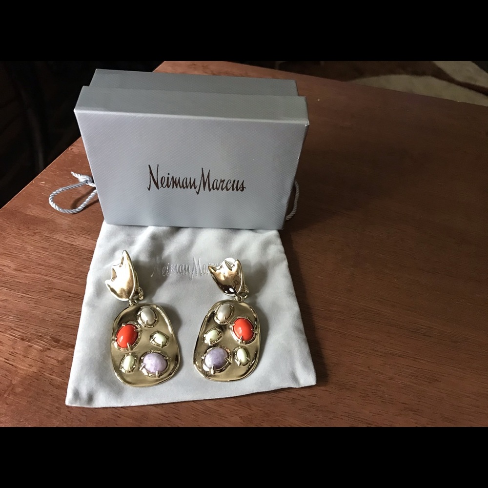 Gold toned clip earrings